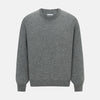 Grey Melange Cashmere Round Neck Jumper