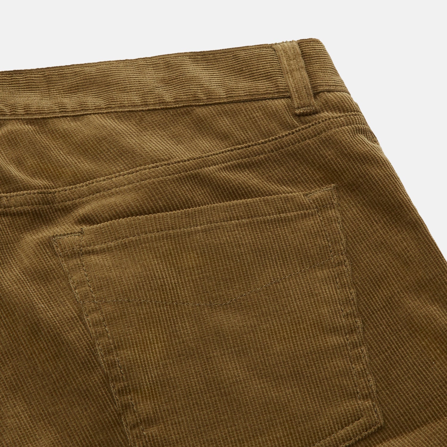 View 2 of product Turnbull & Asser’s Light Green Cord Mylo Trousers feature a straight-leg cut, front and back pockets, button closure, and belt loops—an ideal casual choice in fresh tones.
