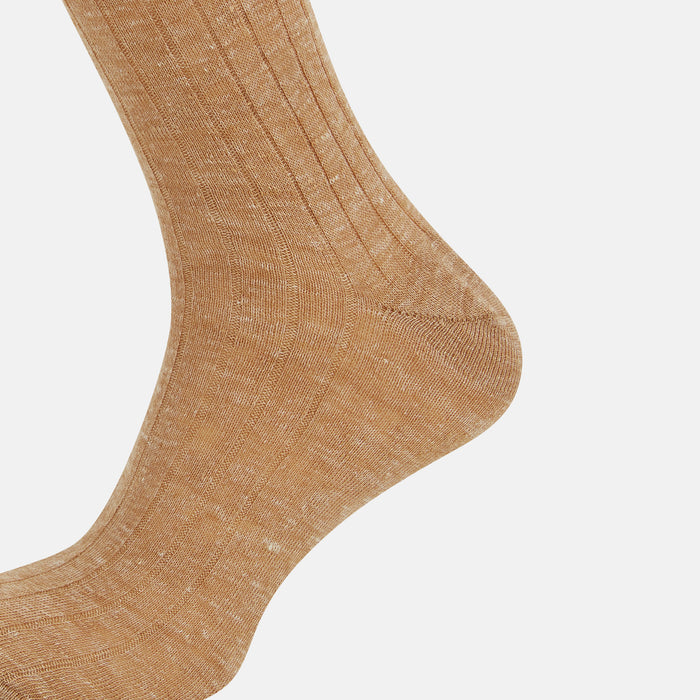 Rust Linen Mid-Length Socks Image 3
