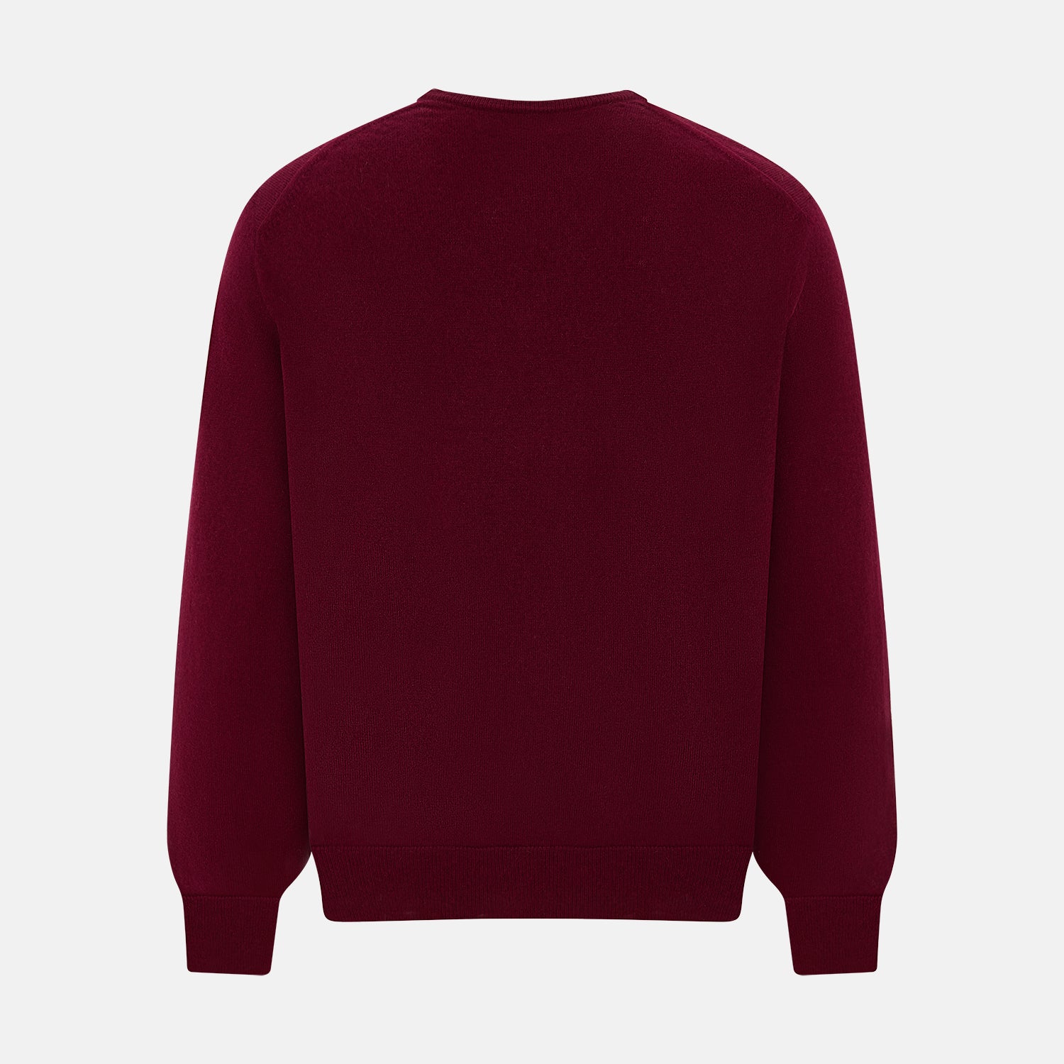 View 8 of product The Turnbull & Asser Burgundy Cashmere V-neck Jumper is shown on a white background.
