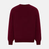 View 3 of product The Turnbull & Asser Burgundy Cashmere V-neck Jumper is shown on a white background.