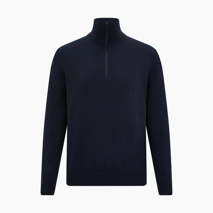 Midnight Blue Half-Zip Cashmere Jumper Image 4