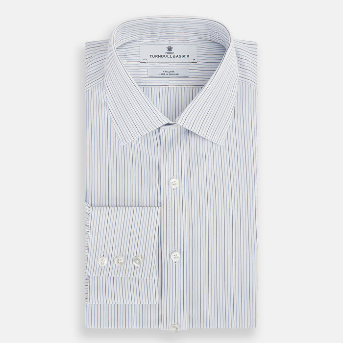 Navy and Blue Pinstripe Mayfair Shirt Image 4