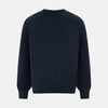 Navy Melange Cashmere V-Neck Jumper