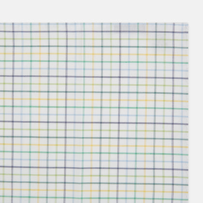 Yellow Multi Double Grid Check Hand-Rolled Handkerchief