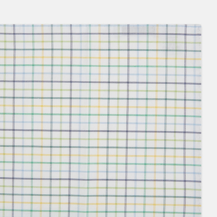 Yellow Multi Double Grid Check Hand-Rolled Handkerchief Image 1