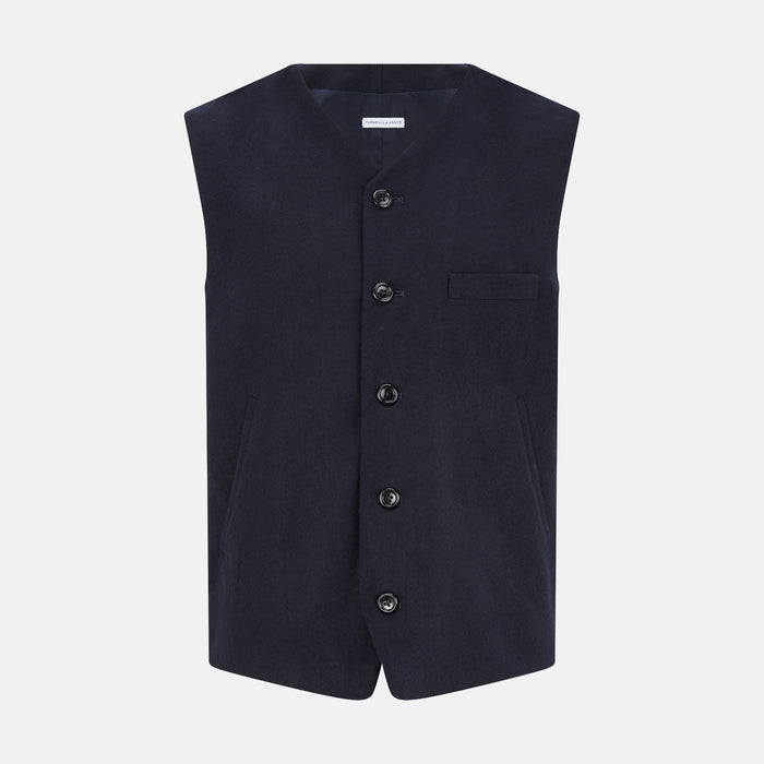 Navy Single-breasted Waistcoat