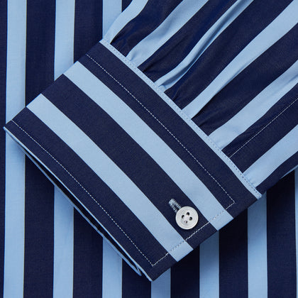 Navy Multi Stripe Cotton Weekend Fit Suffolk Shirt