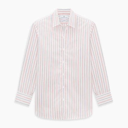 Red Multi Pencil Stripe Windsor Shirt Image 8