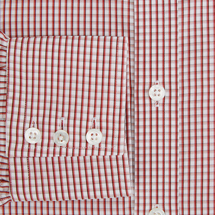 Red Micro Shadow Check Mayfair Shirt Image 5