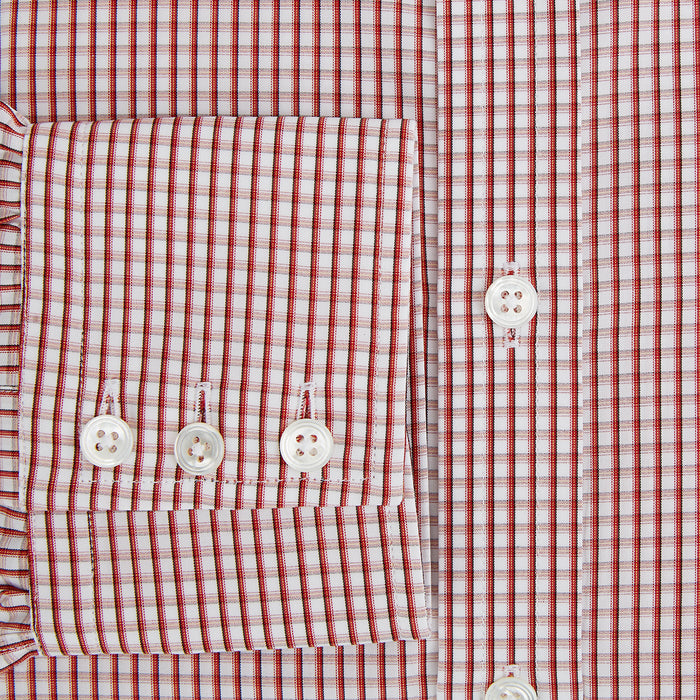Red Micro Shadow Check Mayfair Shirt Image 5