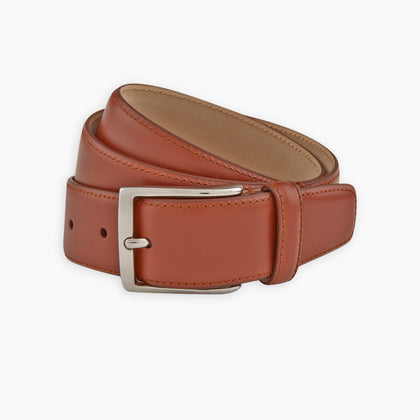 Red Classic Calf Leather Satin Belt Image 2