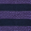 View 3 of product The KNITTED STRIPE PURPLE TIE by Turnbull & Asser features bold dark blue and purple stripes, making it an essential smart accessory. Shown rolled up on a white background.