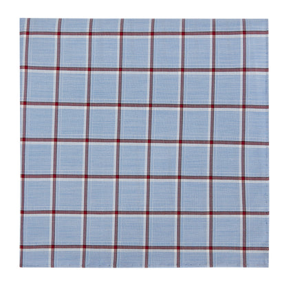 Blue and Burgundy Windowpane Check Hand-Rolled Handkerchief Image 3