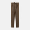 View 1 of product The Turnbull & Asser Pine Cone Linen Herringbone Miles Trousers feature a relaxed fit, elasticated waistband, and drawstring tie, shown against a plain white background.
