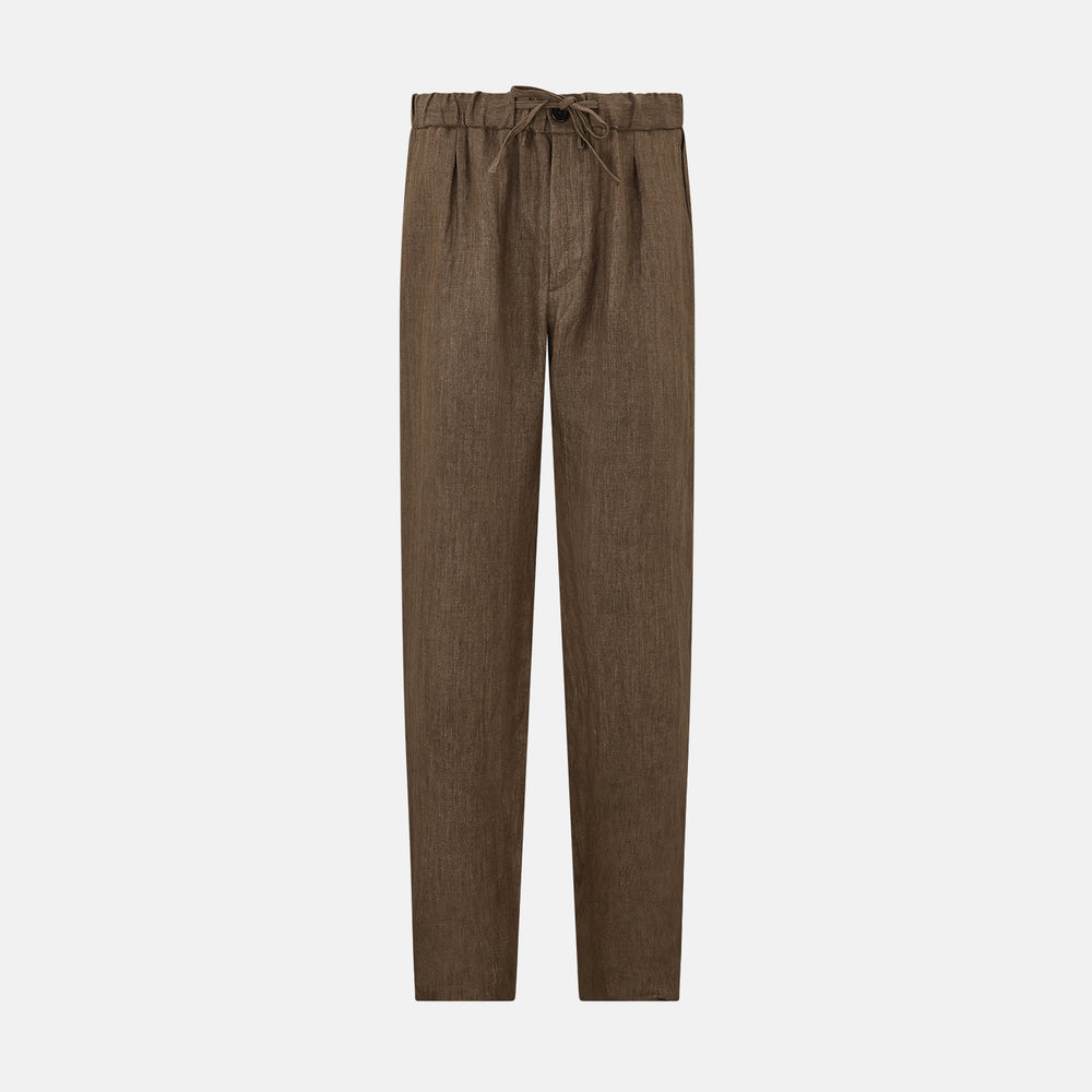Pine Cone Linen Herringbone Miles Trousers