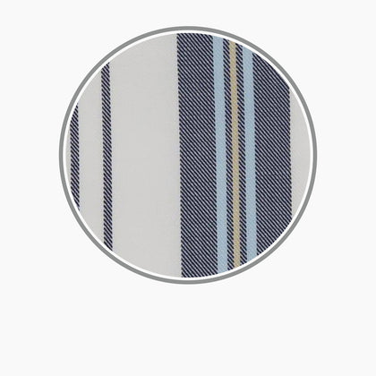 Blue, Green & White Stripe Cotton Fabric Image 2