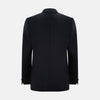 View 3 of product The Short Navy Single Breasted Classic Blazer by Turnbull & Asser features two gold buttons, notched lapels, and three front pockets, shown here on a plain white background.