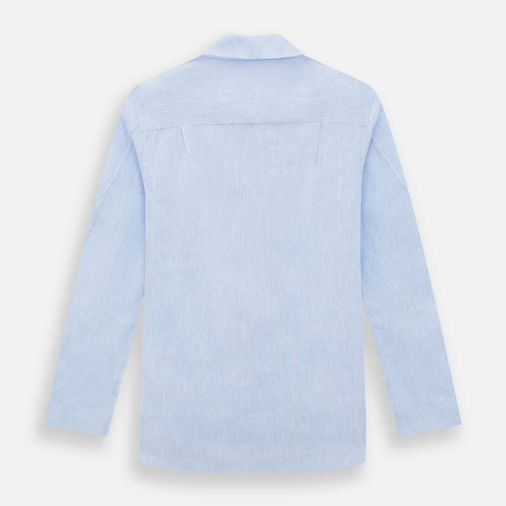 Pale Blue Linen Pyjama Shirt