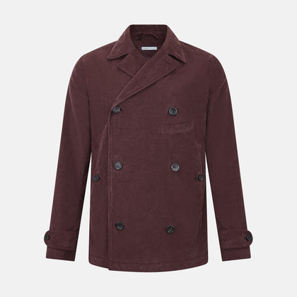 Burgundy Kingston Corduroy Caban Jacket