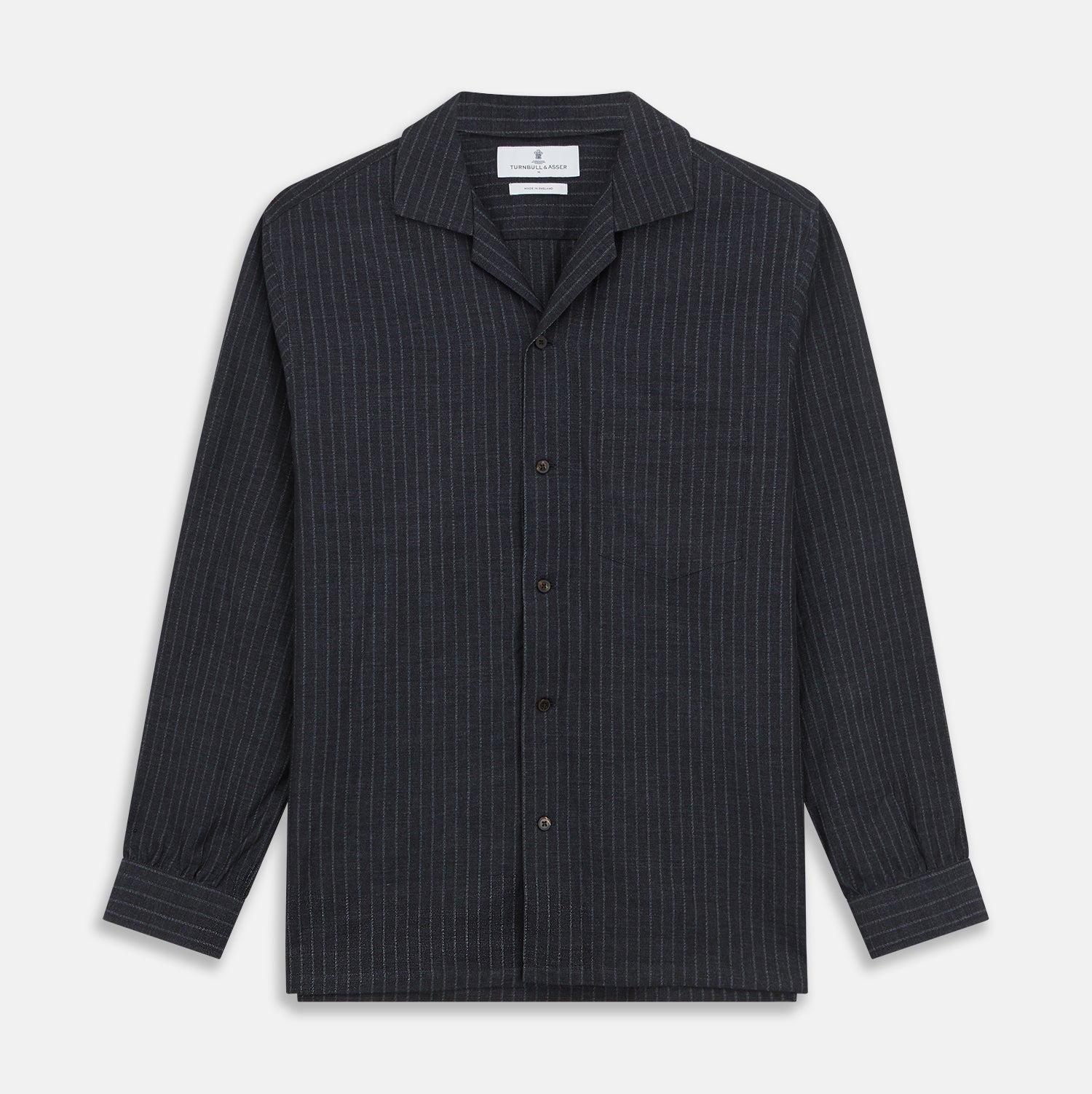 Image 1 of product Navy Tailored Pinstriped Shirt Jacket