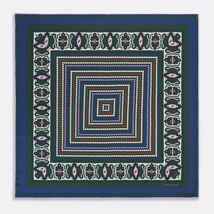 Forest Green Dots and Paisley Silk Pocket Square Image 8