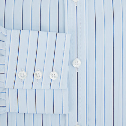 Navy and Blue Combination Stripe Mayfair Shirt Image 3