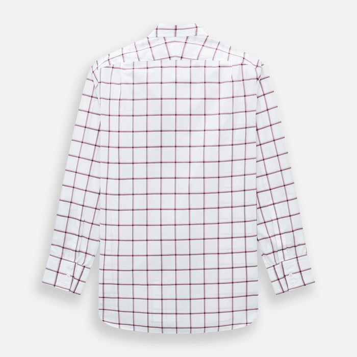 Burgundy Grid Check Mayfair Shirt Image 2
