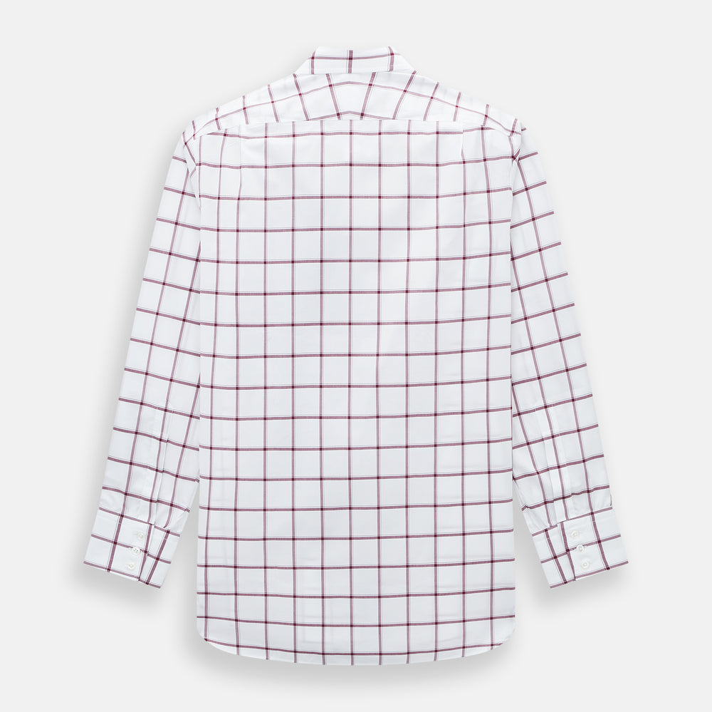 Burgundy Grid Check Mayfair Shirt