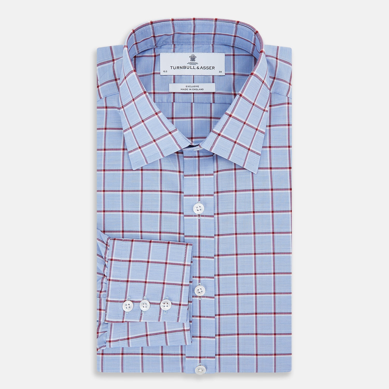 Image 5 of product Blue and Burgundy Windowpane Mayfair Shirt