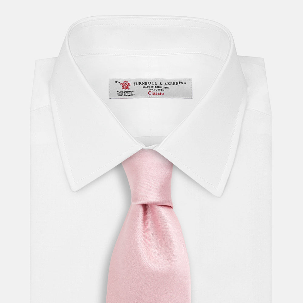 PINK PLAIN SATIN SILK TIE