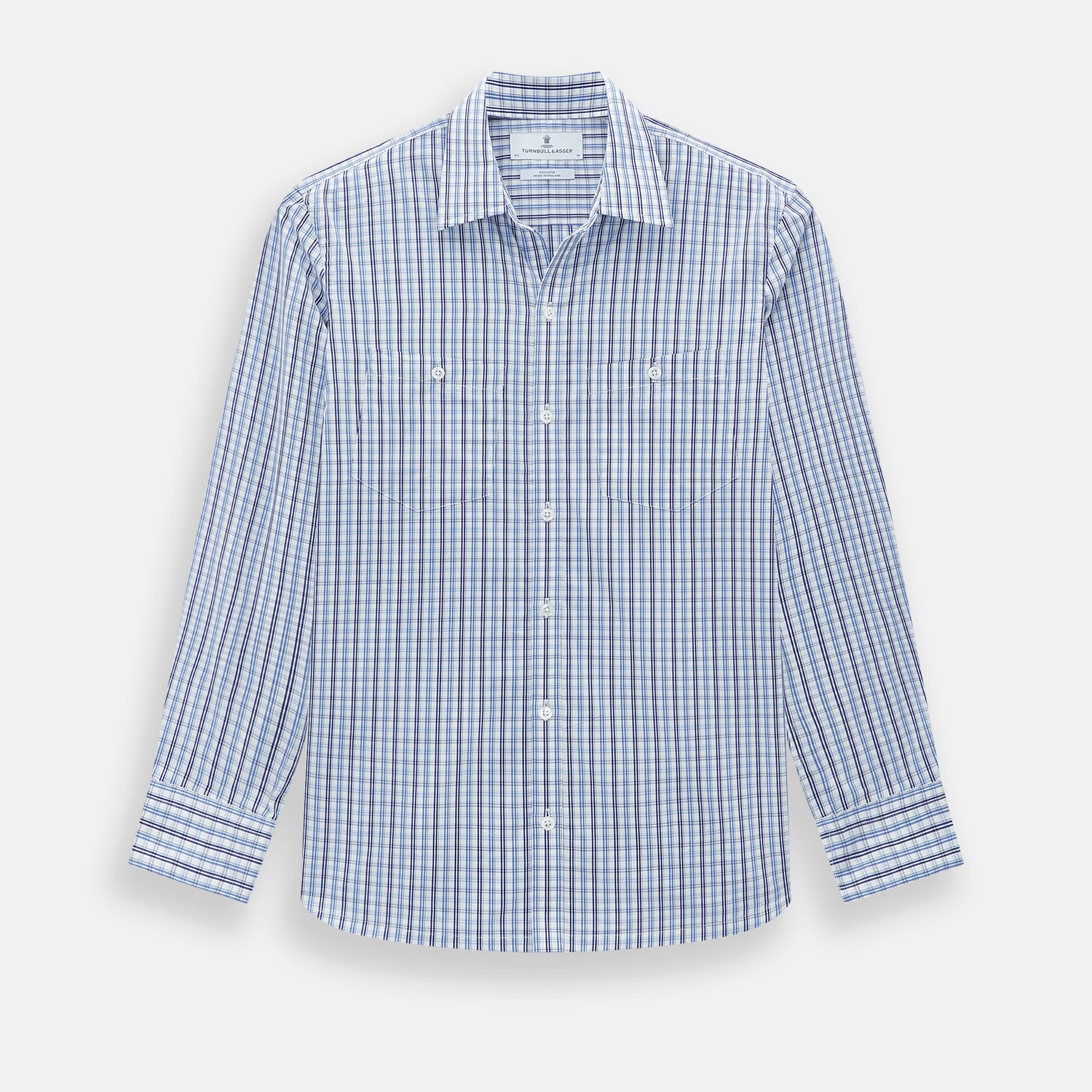 Image 1 of product Blue and Navy Multi Check Piccadilly Shirt