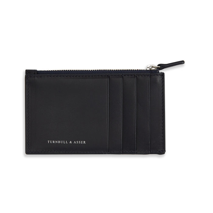 Navy Leather Zip Coin and Card Holder Image 3