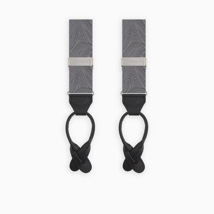 Silver Paisley Adjustable Silk Braces Image 2