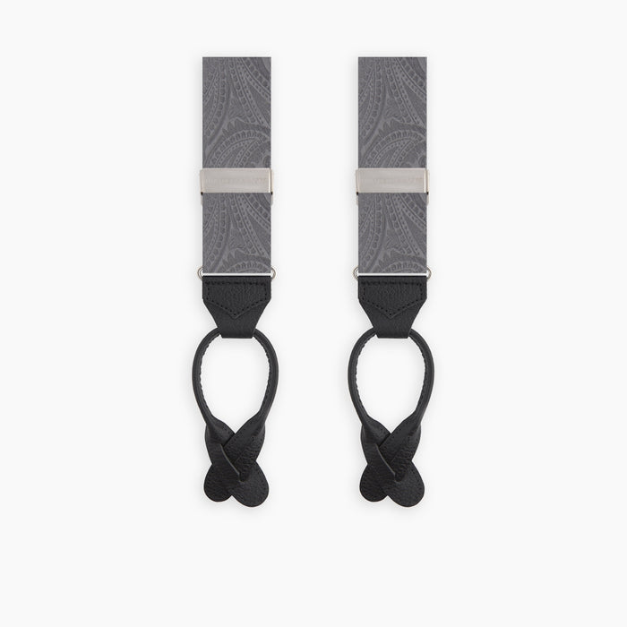 Silver Paisley Adjustable Silk Braces Image 2