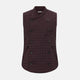 The Turnbull & Asser Burgundy Double-Breasted Quilted Gilet is a sleeveless vest with black buttons, an angled front, subtle check pattern, side and chest pockets—an ideal menswear piece for versatile layering.