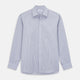 Navy & Blue Stripe Weekend Fit Shirt with Derby Collar and Single Button Cuffs
