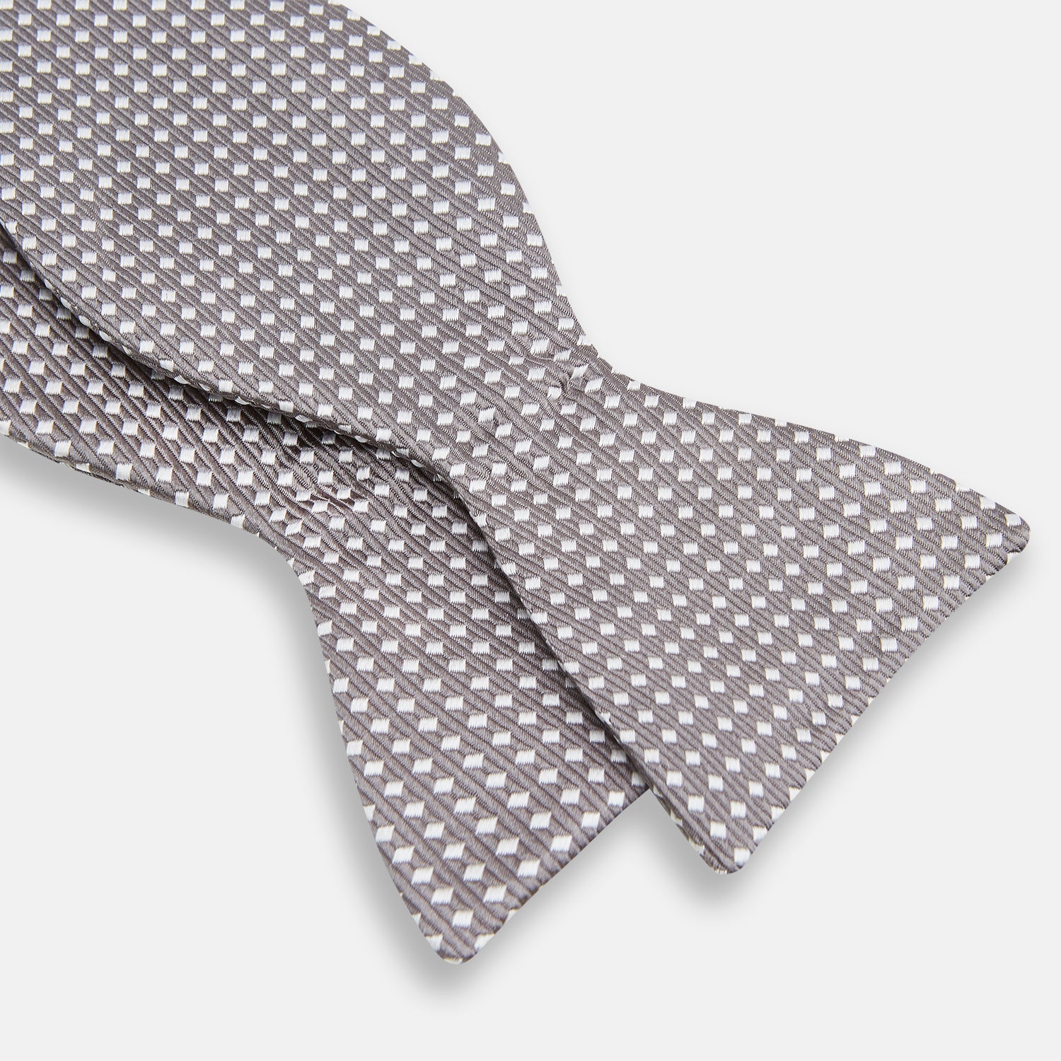 Image 3 of product Grey and White Diamond Silk Bow Tie