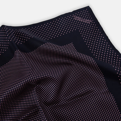 Navy and Pink Dot Silk Pocket Square