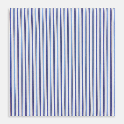 NAVY AND BLUE MULTI STRIPE HANDKERCHIEF