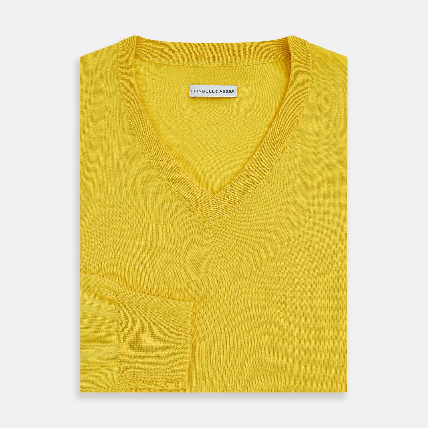 Canary Yellow Fine Merino V-Neck Jumper