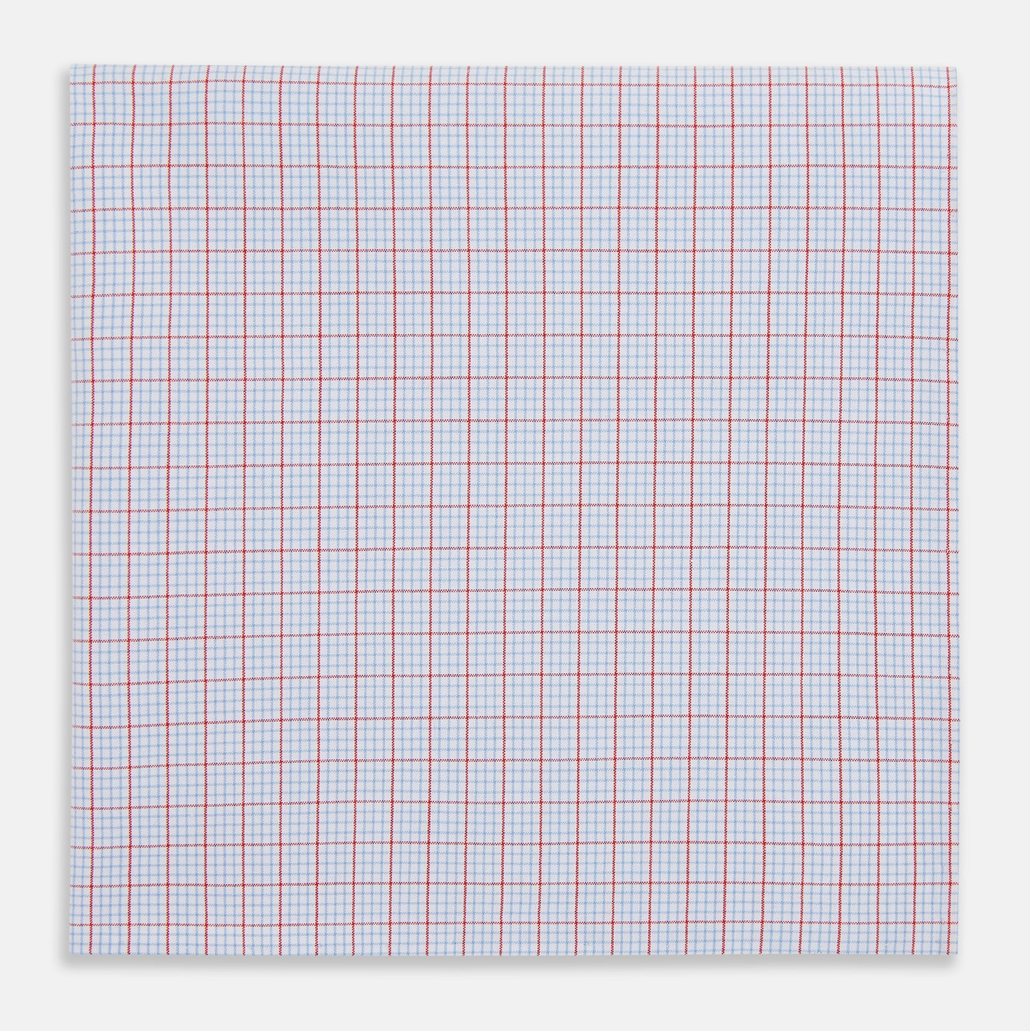 Hand Rolled Red Multi Graph Check  Handkerchief