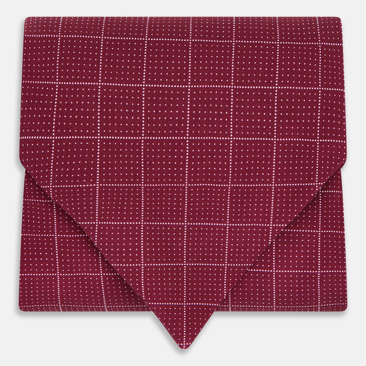 Burgundy Dotted Check Pattern Printed Silk Cravat – Turnbull & Asser UK