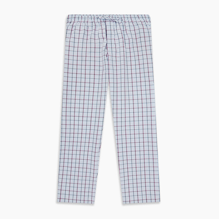 Blue and Pink Tattersall Check Pyjama Trousers Image 3