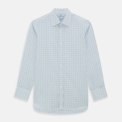 Blue Overlay Grid Check Mayfair Shirt