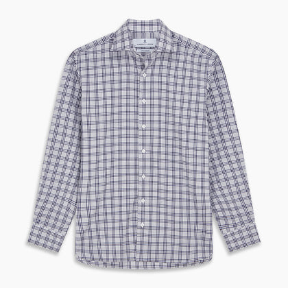 Grey Multi Check Cotton Tailored Fit Shelton Shirt Image 5
