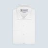 Tailored Fit Two-Fold 120 White Cotton Shirt with Kent Collar and Double Cuffs