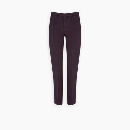 Purple Cotton Trousers Image 4