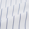 View 8 of product The Dark Navy Double-Pinstripe Westminster Shirt by Turnbull & Asser, featuring a Turnbull collar and cuffed sleeves, is displayed laid flat on a plain white background, highlighting its British craftsmanship.