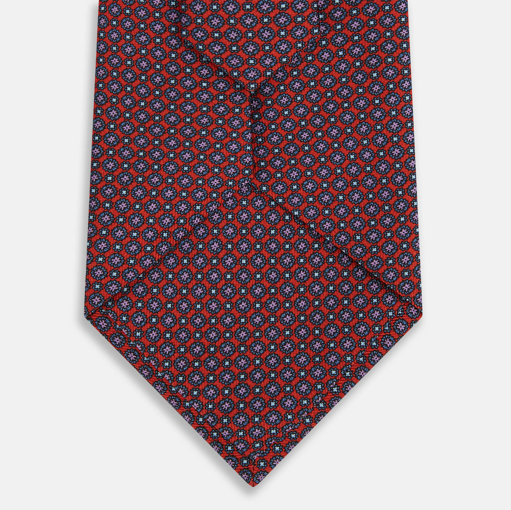 Red Multi-Floral Silk Tie